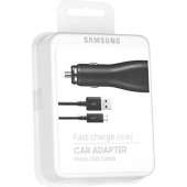 Auto Snellader Samsung Galaxy Note 3 Duos N9005 Micro-USB 2 Ampere 100 CM - Origineel - Zwart - Blis