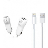 Autolader + lightning kabel geschikt voor Apple iPad Pro 12,9 - 2 Ampere - 0.5 Meter