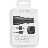 Auto Snellader Samsung Galaxy Tab S6 Lite - USB-C - 2 Ampere 100 CM - Origineel - Zwart - Blister