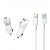 Autolader - geschikt voor Apple iPhone 11 + lightning kabel - 2 Ampere - 0.5 Meter