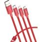 Baseus 3-in-1 kabel - Lightning - USB-C - Micro-USB - Rood
