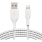 Belkin Boost Braided USB-A naar Lightning kabel - 3 Meter - Wit