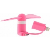 Mini Fan Lightning Micro-USB Roze