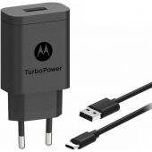 Motorola Moto E7 Plus Turbo snellader 15W Zwart - USB-C - 100CM - Origineel